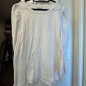 Pomander Place White Long Sleeve Puff Blouse Relaxed Fit